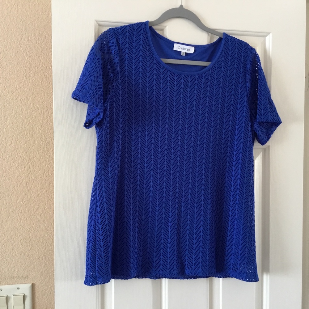 Calvin Klein top short sleeves size M blue